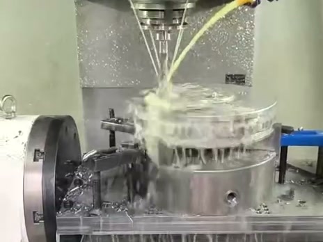 CNC milling in process for a large pump component
