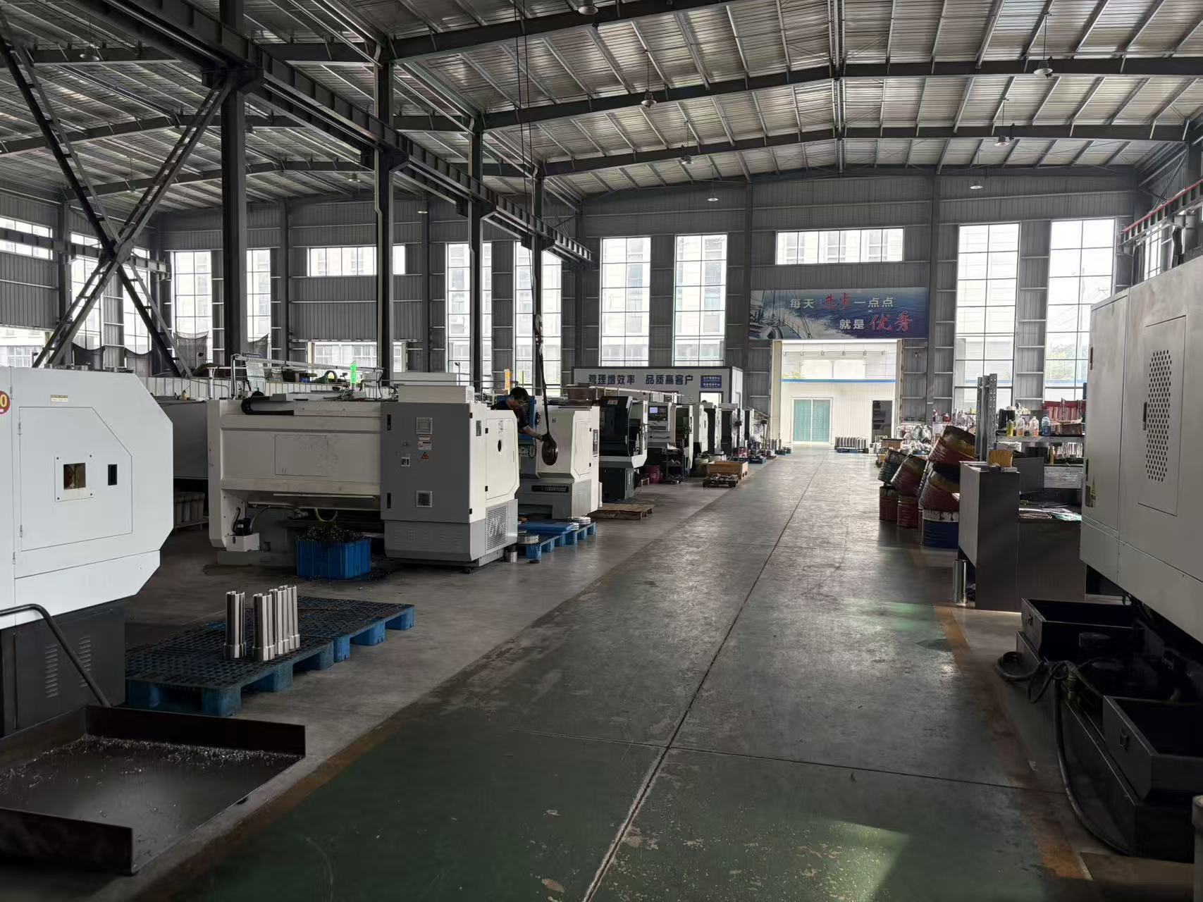 RF Machining workshop environment with machining equipment