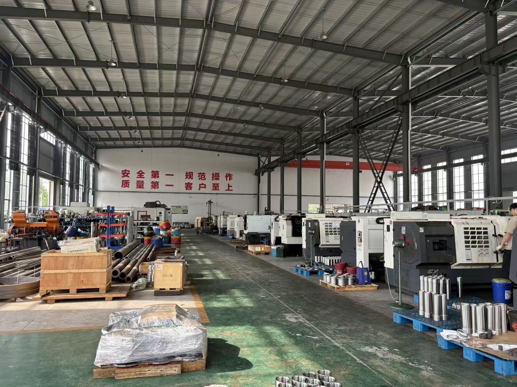 RF Machining workshop aisle and production equipment